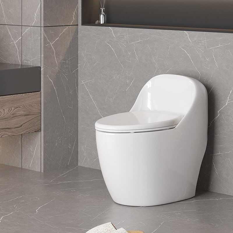 Modern Ceramic Sanitaryware Floor Standing Colorful Round Egg Shape White Toilet-3