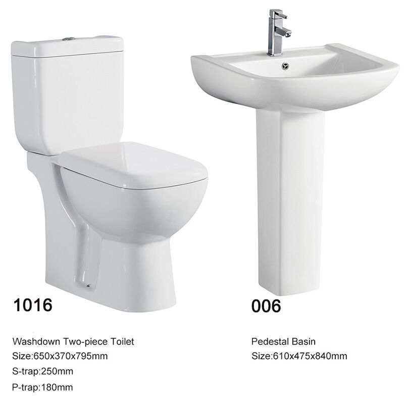 High Quality 2 Piece Toilet Cheap Hot Sale Sanitary Ware Bathroom WC Washdown Flush Toilet-02-1016_006-2