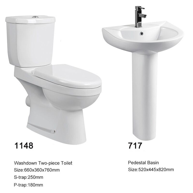 High Quality 2 Piece Toilet Cheap Hot Sale Sanitary Ware Bathroom WC Washdown Flush Toilet-02-1148_717-01
