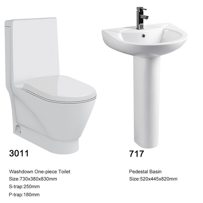 Modern Siphon Flush Water Closet Commode Ceramic Bathroom 1 Piece Wc Toilet-03-3011_717-3